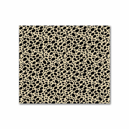 Tan Cotton Sateen Fabric with Black Hand-painted Dab Motif Print | FACS-1014-092