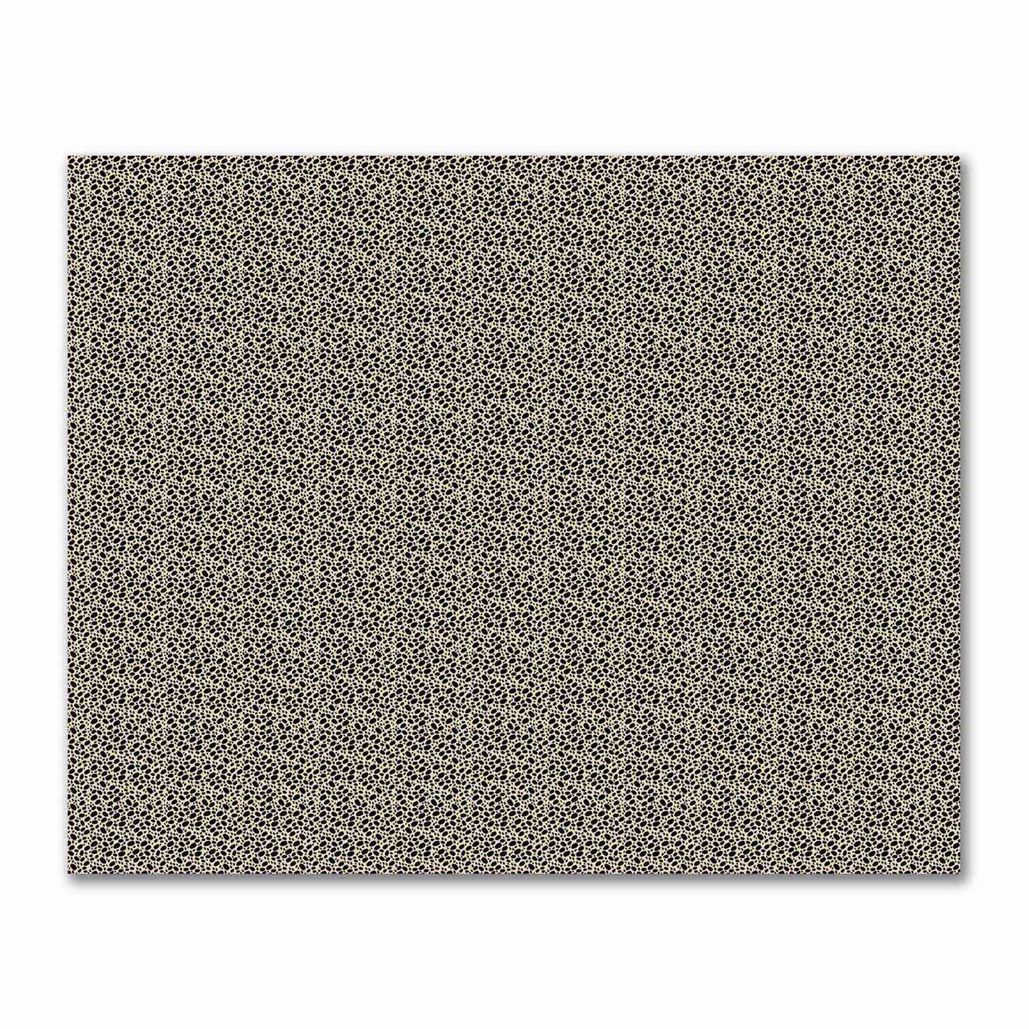 Tan Cotton Sateen Fabric with Black Hand-painted Dab Motif Print | FACS-1014-092