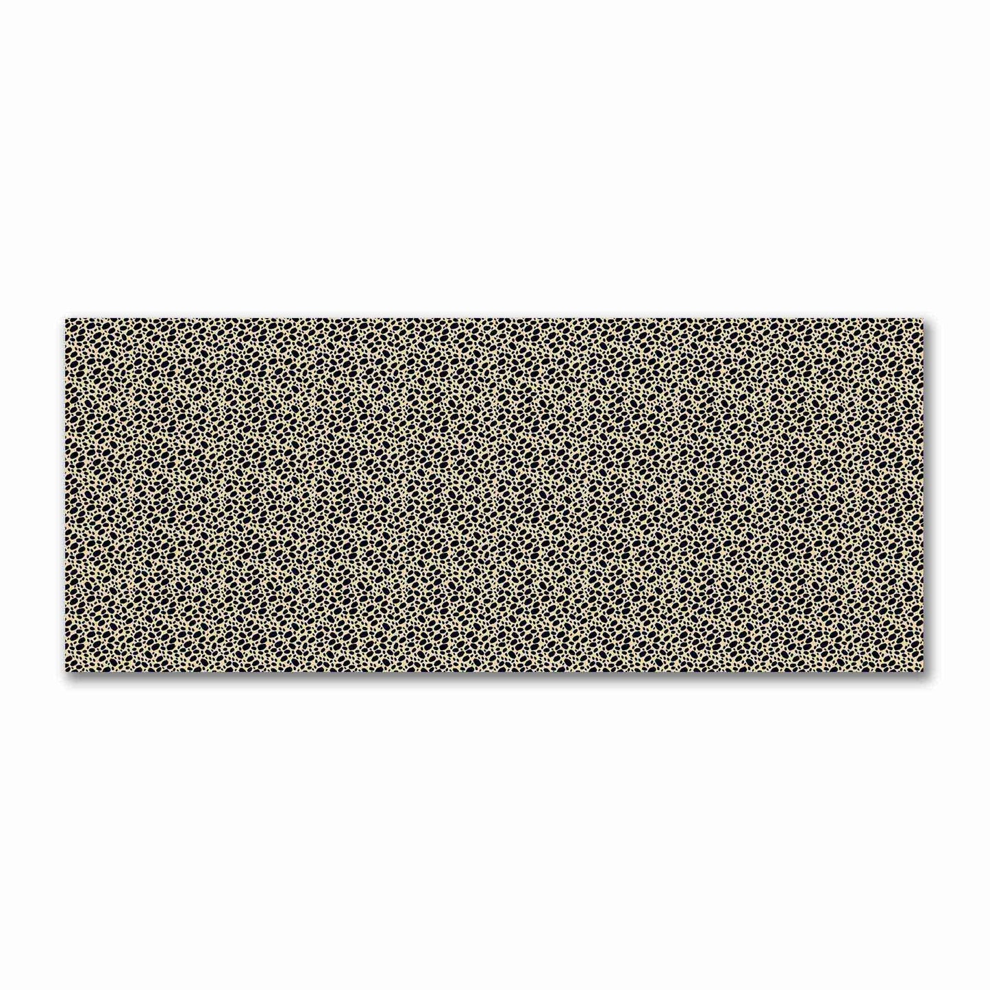 Tan Cotton Sateen Fabric with Black Hand-painted Dab Motif Print | FACS-1014-092