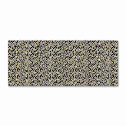 Tan Cotton Sateen Fabric with Black Hand-painted Dab Motif Print | FACS-1014-092