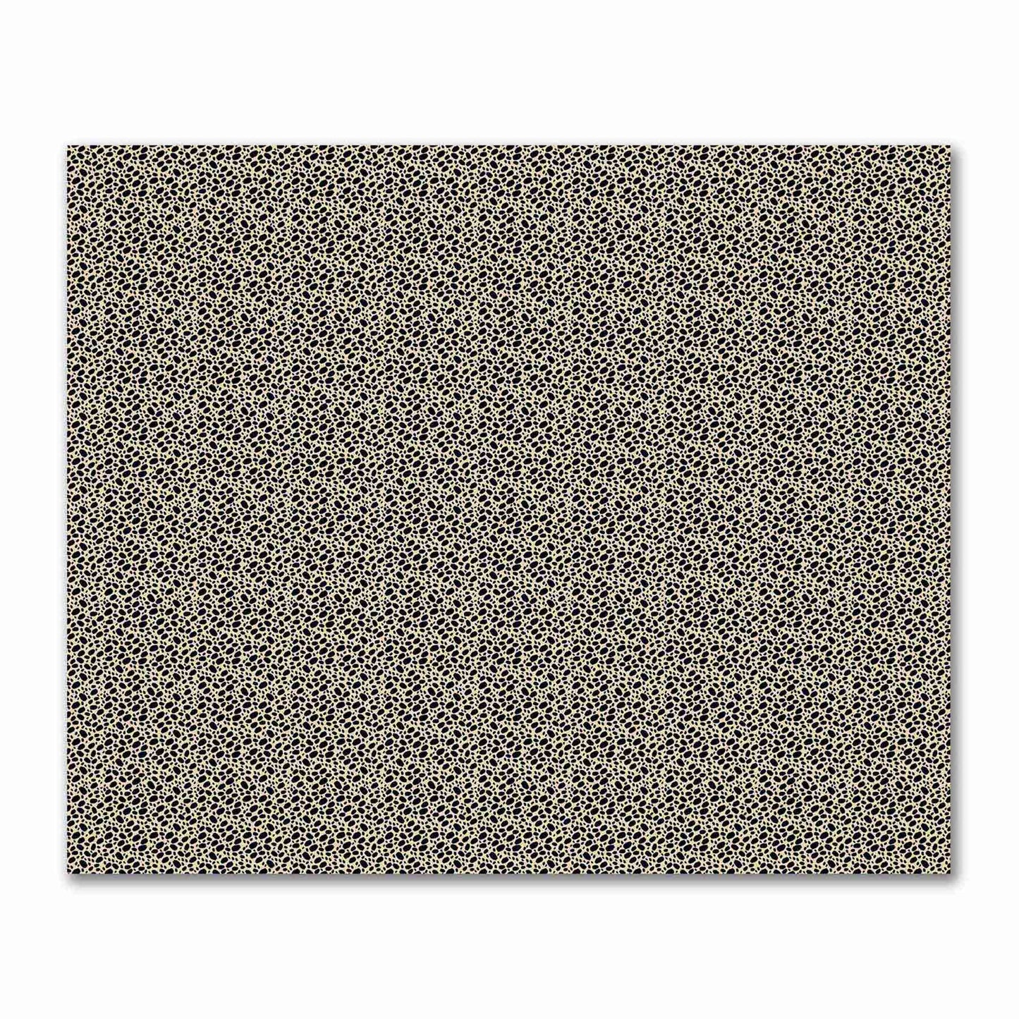 Tan Cotton Sateen Fabric with Black Hand-painted Dab Motif Print | FACS-1014-092