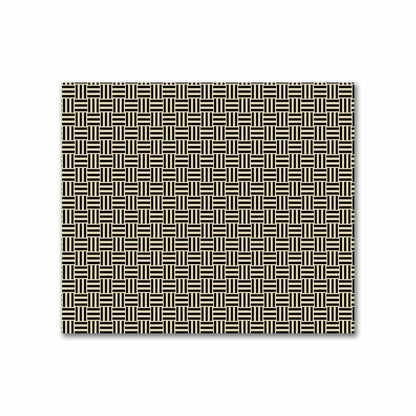 Tan Cotton Sateen Fabric with Black Single Weave Motif Print | FACS-1014-142