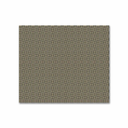 Tan Cotton Sateen Fabric with Black Double Weave Motif Print | FACS-1014-144
