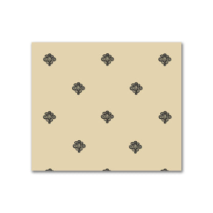 Tan Cotton Sateen Fabric with Black Hand-painted Swizzle Motif Print | FACS-1014-171
