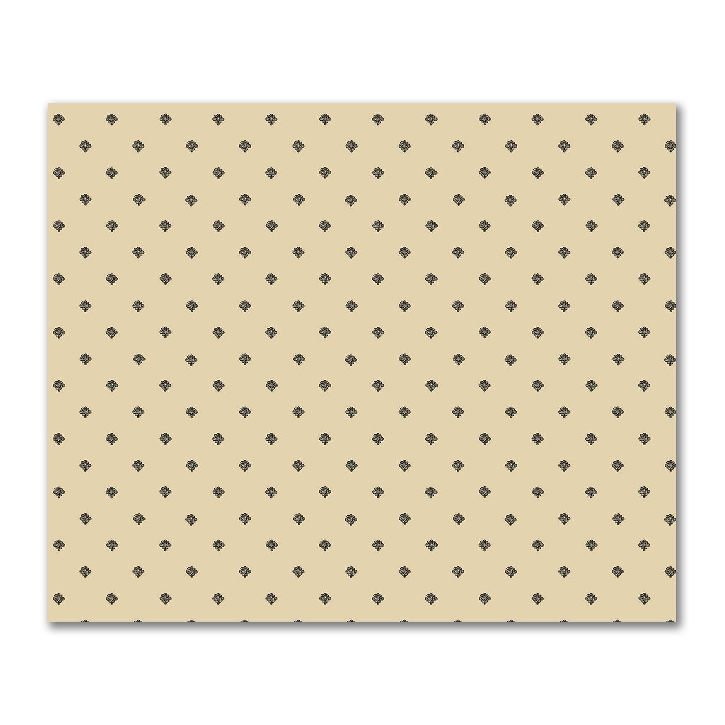 Tan Cotton Sateen Fabric with Black Hand-painted Swizzle Motif Print | FACS-1014-171