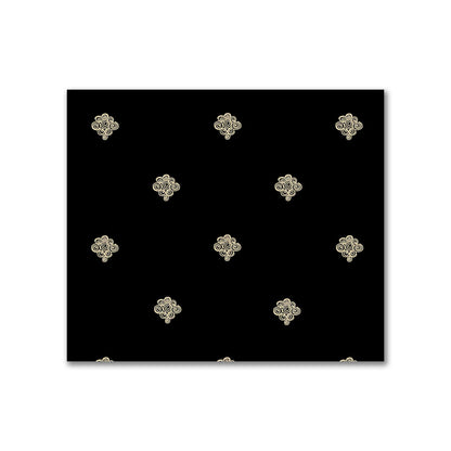 Black Cotton Sateen Fabric with Tan Hand-painted Swizzle Motif Print | FACS-1014-172