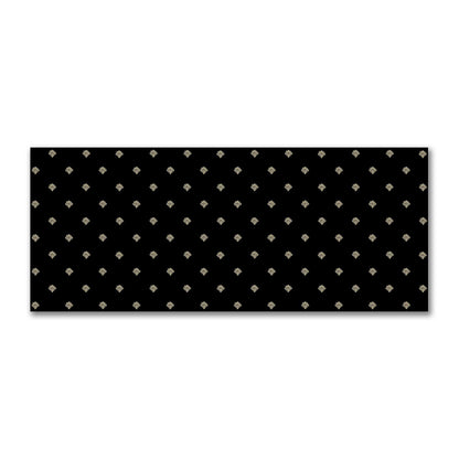 Black Cotton Sateen Fabric with Tan Hand-painted Swizzle Motif Print | FACS-1014-172