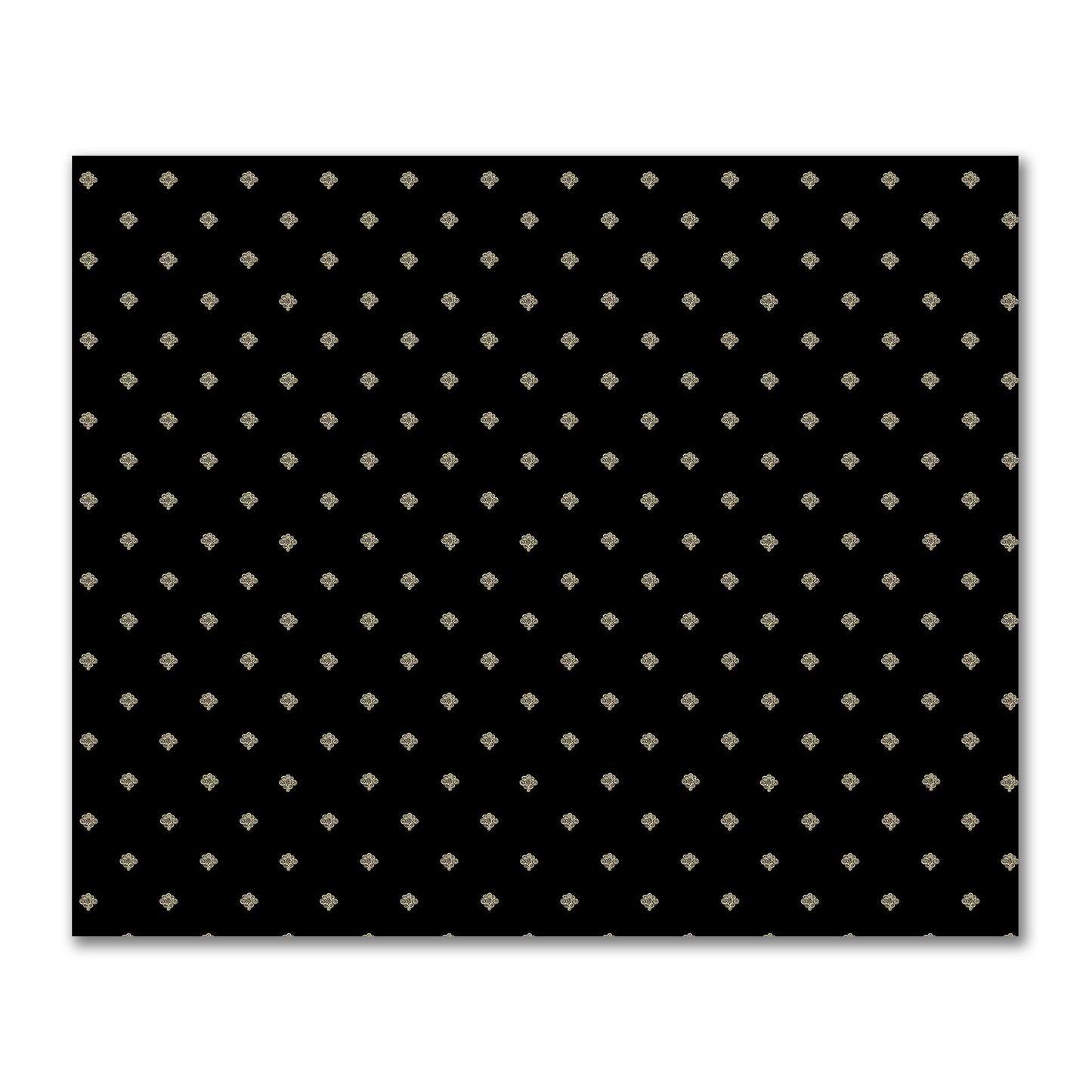 Black Cotton Sateen Fabric with Tan Hand-painted Swizzle Motif Print | FACS-1014-172