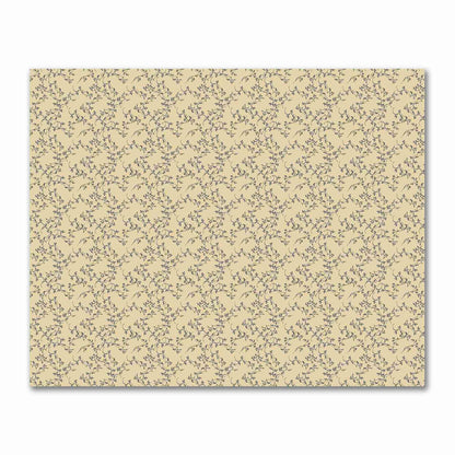 Tan Cotton Sateen Fabric with Black Hand-painted Vine Print | FACS-1014-181