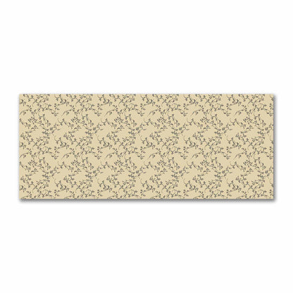 Tan Cotton Sateen Fabric with Black Hand-painted Vine Print | FACS-1014-181