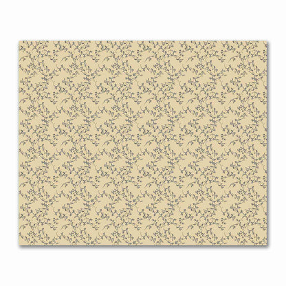 Tan Cotton Sateen Fabric with Black Hand-painted Vine Print | FACS-1014-181