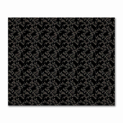 Black Cotton Sateen Fabric with Tan Vine Print  | FACS-1014-182