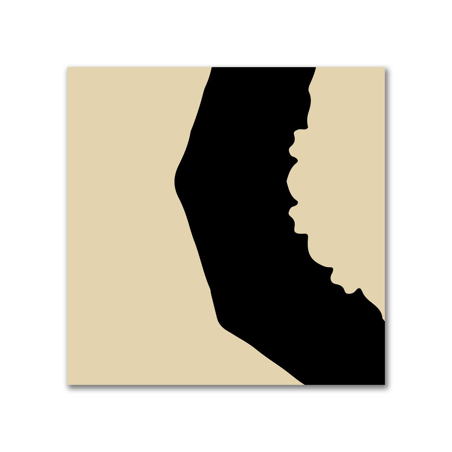 Tan Cotton Sateen Fabric with Bold Black Graphic  | FACS-1014-391