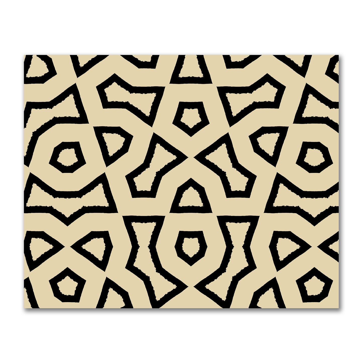 Tan Cotton Sateen Fabric with Bold Black Graphic  | FACS-1014-391