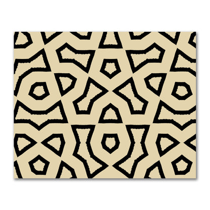 Tan Cotton Sateen Fabric with Bold Black Graphic  | FACS-1014-391