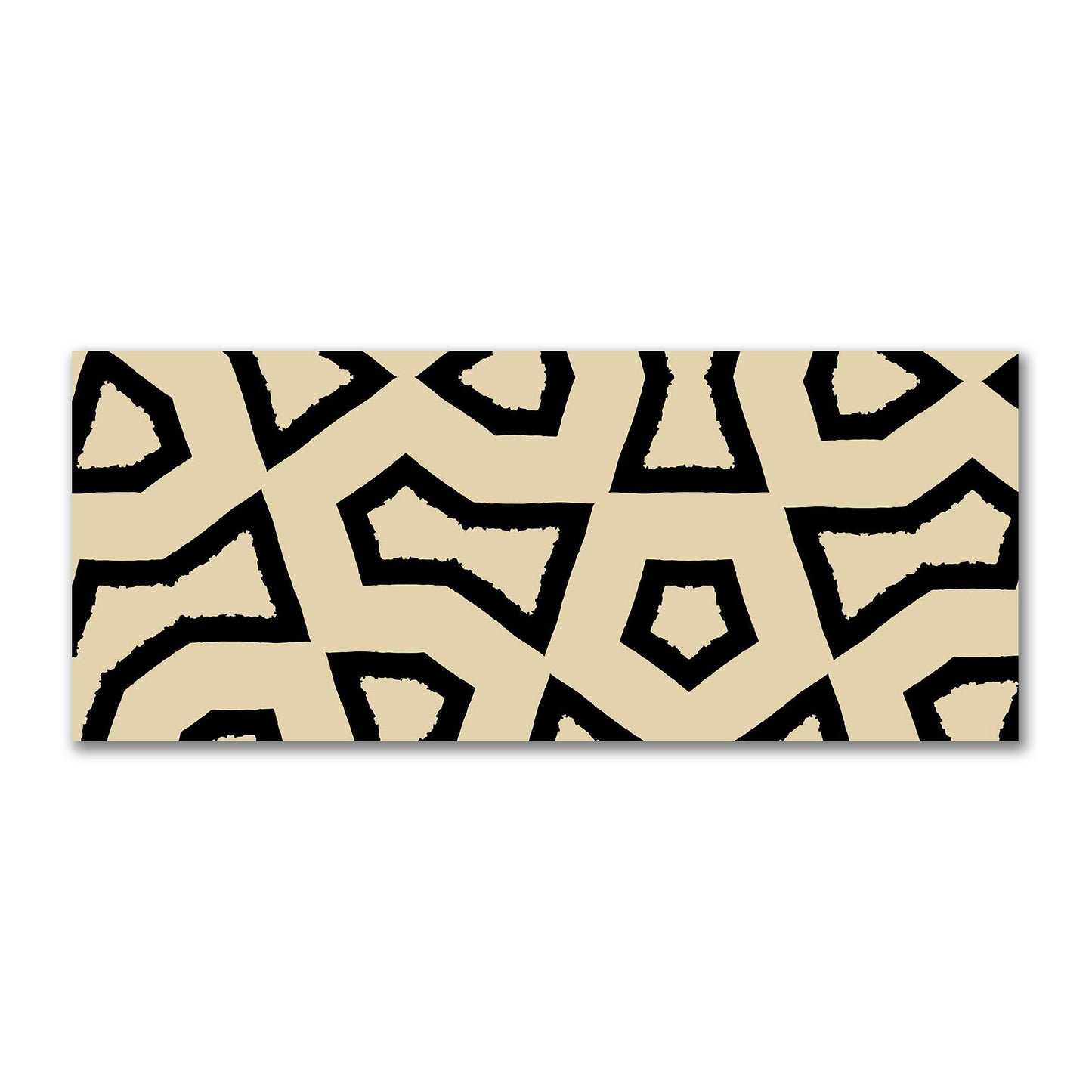 Tan Cotton Sateen Fabric with Bold Black Graphic  | FACS-1014-391
