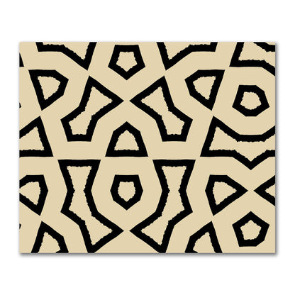 Tan Cotton Sateen Fabric with Bold Black Graphic  | FACS-1014-391