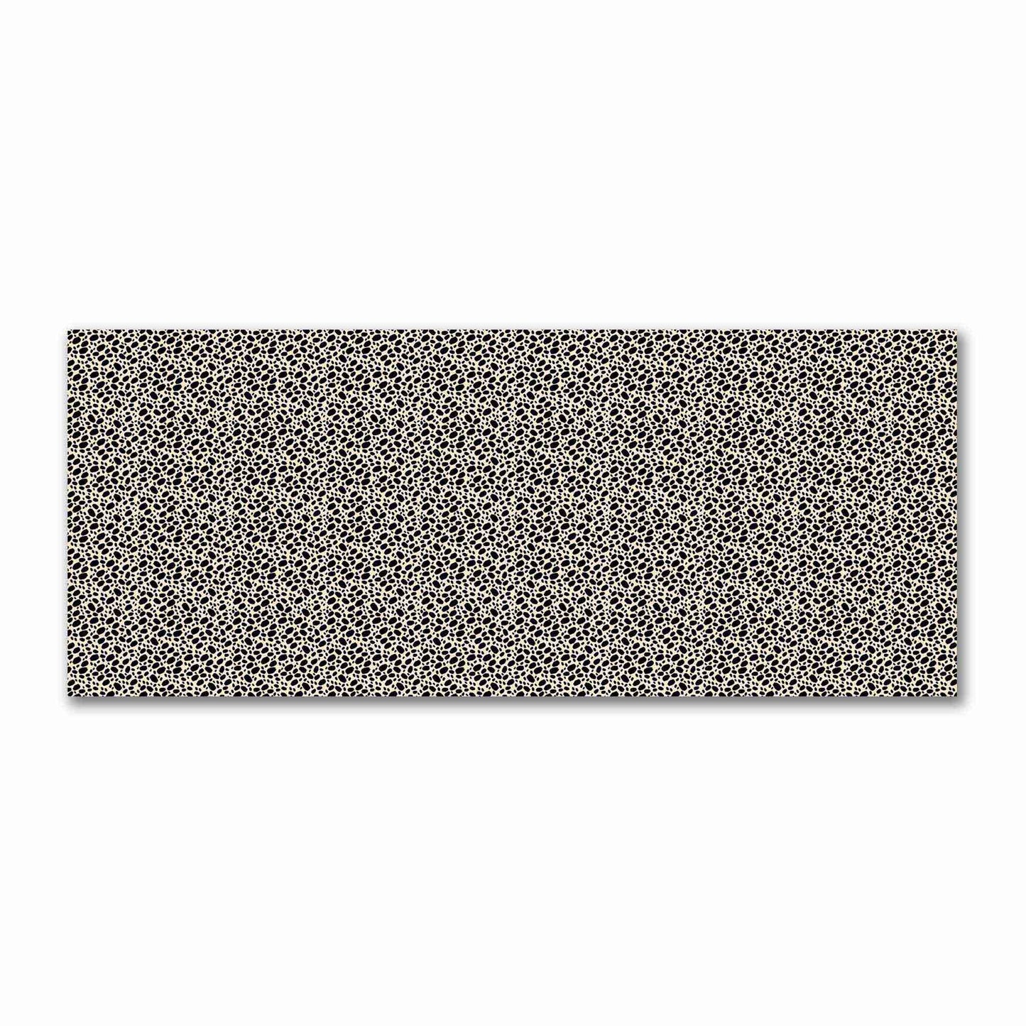 Beige Cotton Sateen Fabric with Black Hand-painted Dab Motif Print | FACS-1015-092