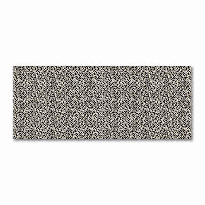 Beige Cotton Sateen Fabric with Black Hand-painted Dab Motif Print | FACS-1015-092