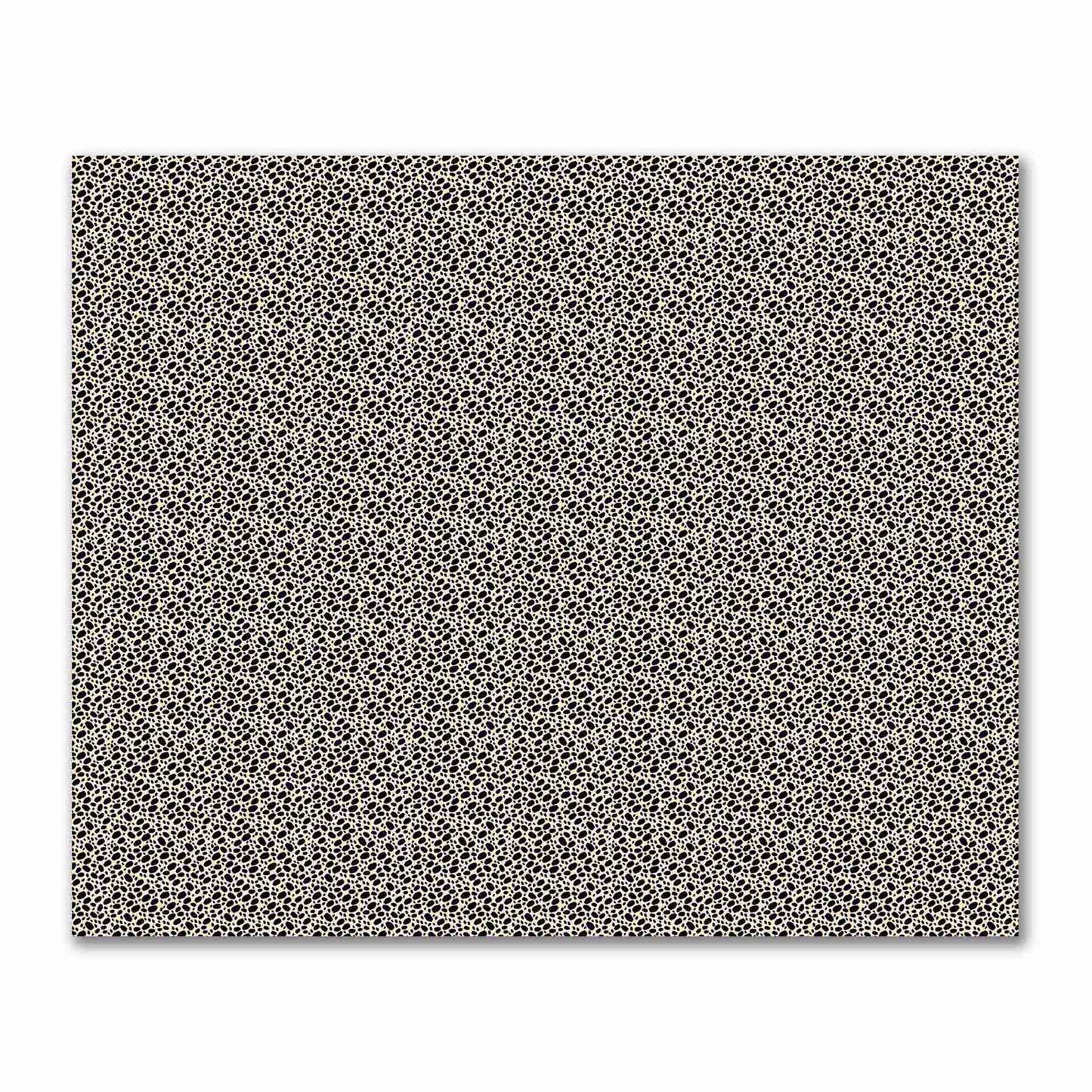 Beige Cotton Sateen Fabric with Black Hand-painted Dab Motif Print | FACS-1015-092