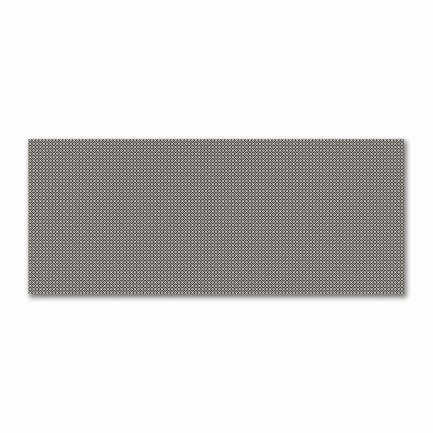 Beige Cotton Sateen Fabric with Black Repeating Square Motif Print | FACS-1015-122