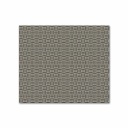 Beige Cotton Sateen Fabric with Black Single Weave Motif Print | FACS-1015-142