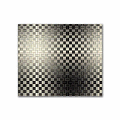 Beige Cotton Sateen Fabric with Black Double Weave Motif Print | FACS-1015-144