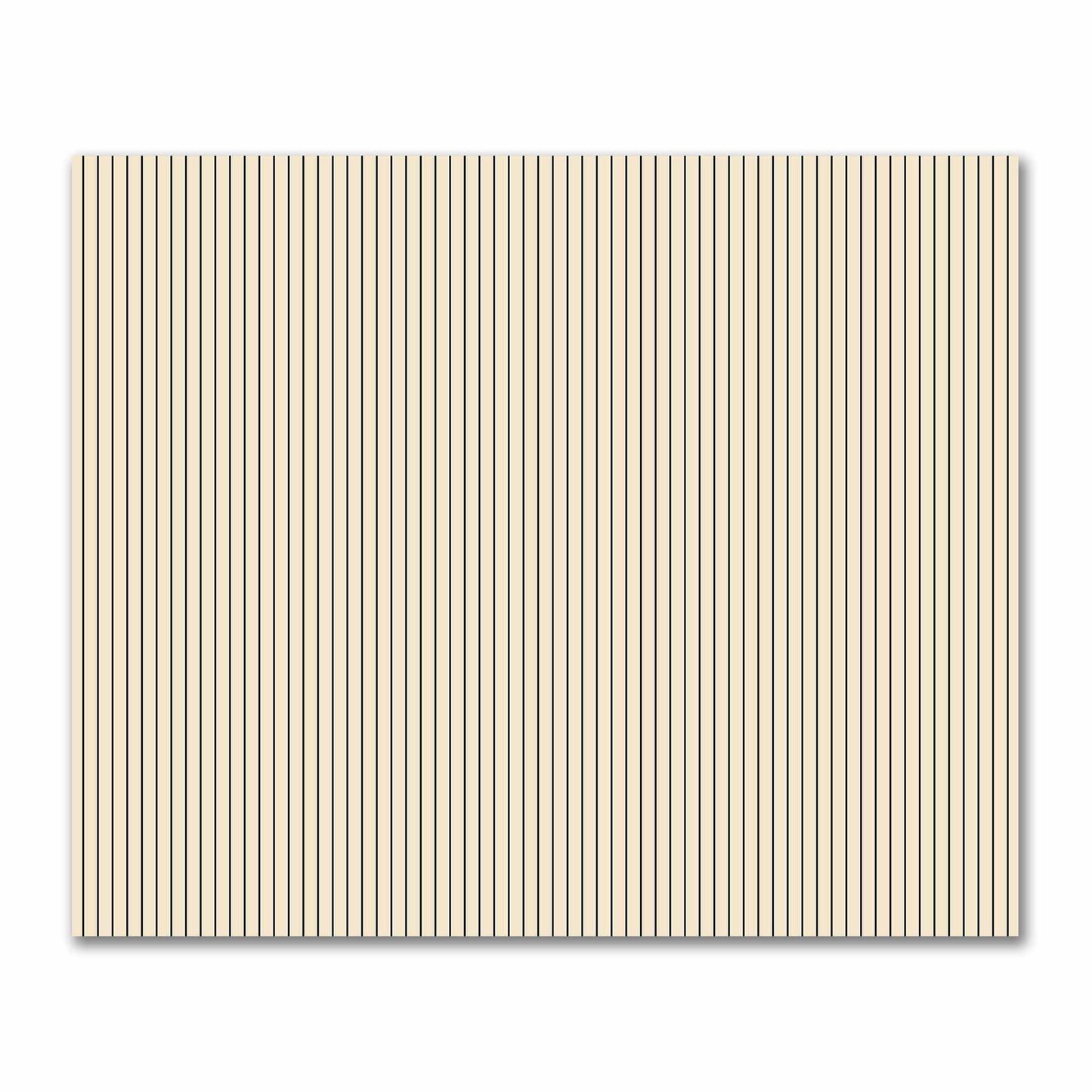 Cotton Sateen Fabric with Fine Black Stripes on Beige, FACS-1015-151