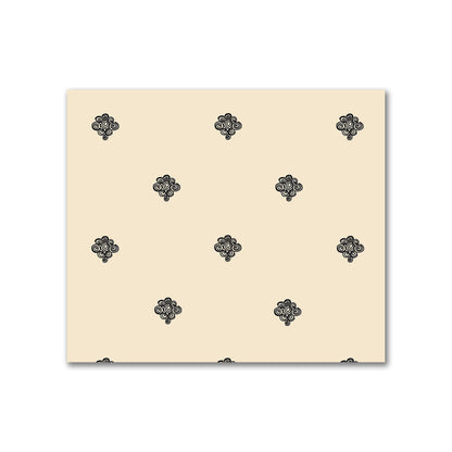 Beige Cotton Sateen Fabric with Black Hand-painted Swizzle Motif Print | FACS-1015-171