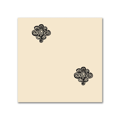 Beige Cotton Sateen Fabric with Black Hand-painted Swizzle Motif Print | FACS-1015-171