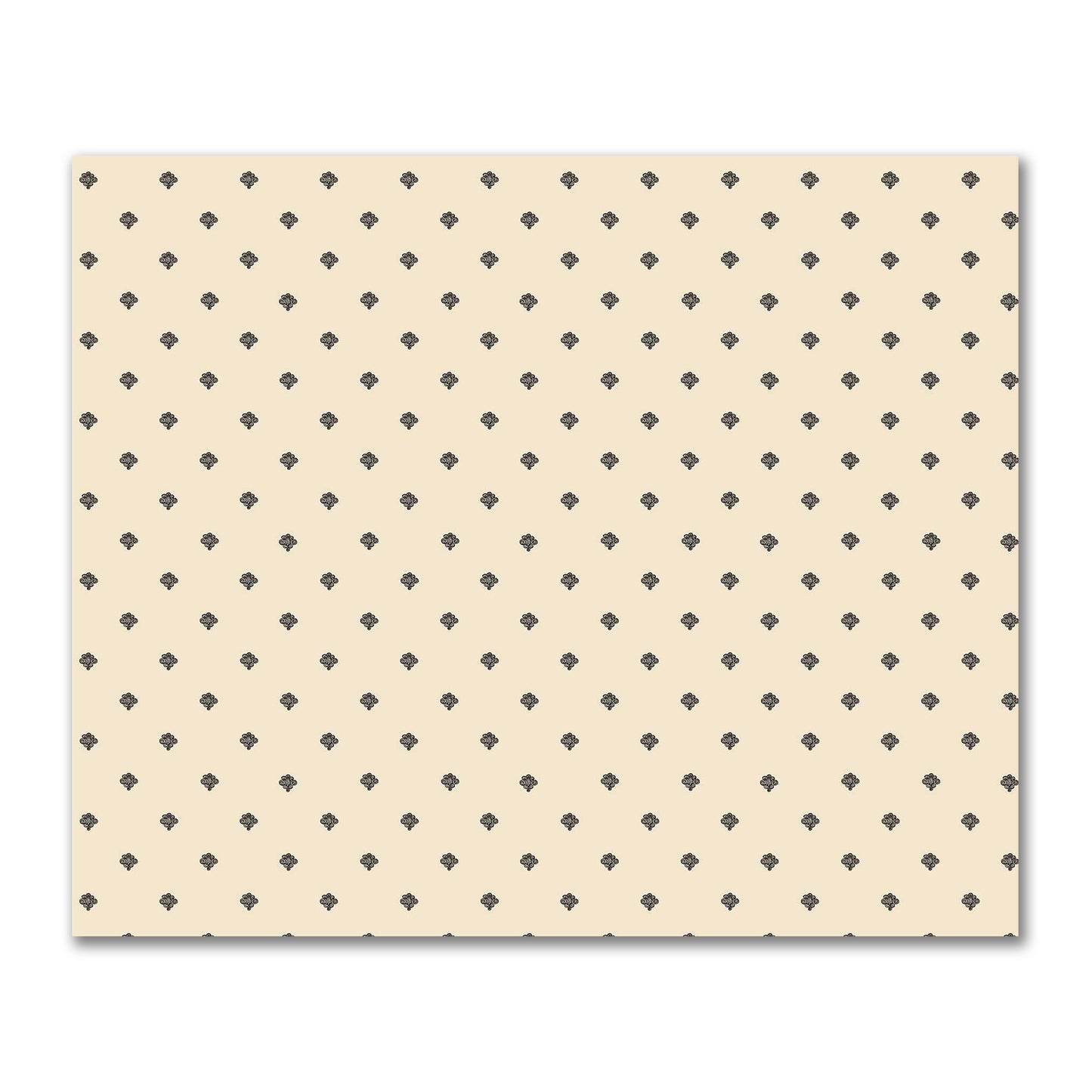 Beige Cotton Sateen Fabric with Black Hand-painted Swizzle Motif Print | FACS-1015-171