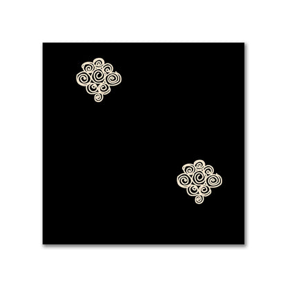Black Cotton Sateen Fabric with Beige Hand-painted Swizzle Motif Print | FACS-1015-172