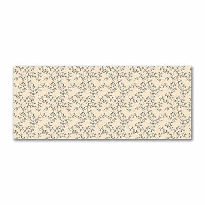 Beige Cotton Sateen Fabric with Black Hand-painted Vine Print | FACS-1015-181
