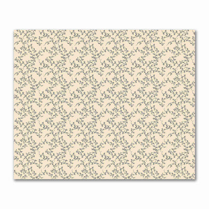 Beige Cotton Sateen Fabric with Black Hand-painted Vine Print | FACS-1015-181