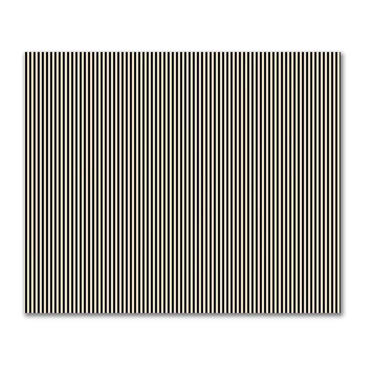 Cotton Sateen Fabric with Thin Black Bars on Beige, FACS-1015-241