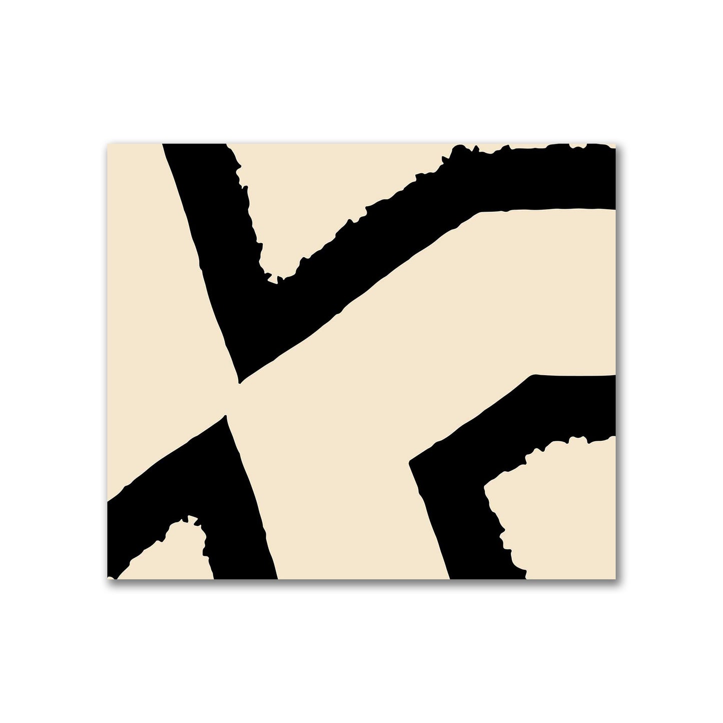 Beige Cotton Sateen Fabric with Bold Black Graphic  | FACS-1015-391