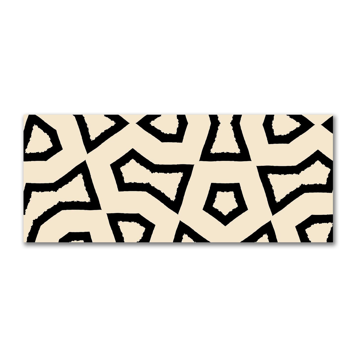 Beige Cotton Sateen Fabric with Bold Black Graphic  | FACS-1015-391