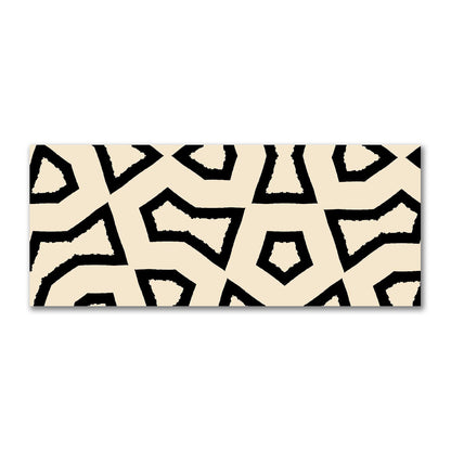 Beige Cotton Sateen Fabric with Bold Black Graphic  | FACS-1015-391