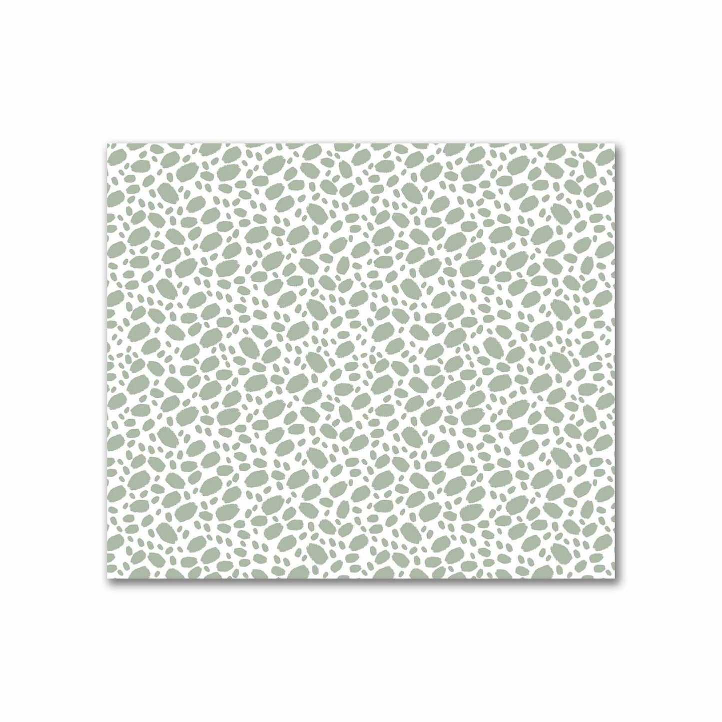 Off-White Cotton Sateen Fabric with Green Hand-painted Dab Motif Print | FACS-1052-092