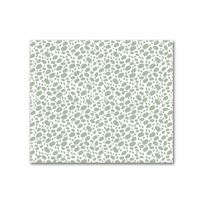 Off-White Cotton Sateen Fabric with Green Hand-painted Dab Motif Print | FACS-1052-092