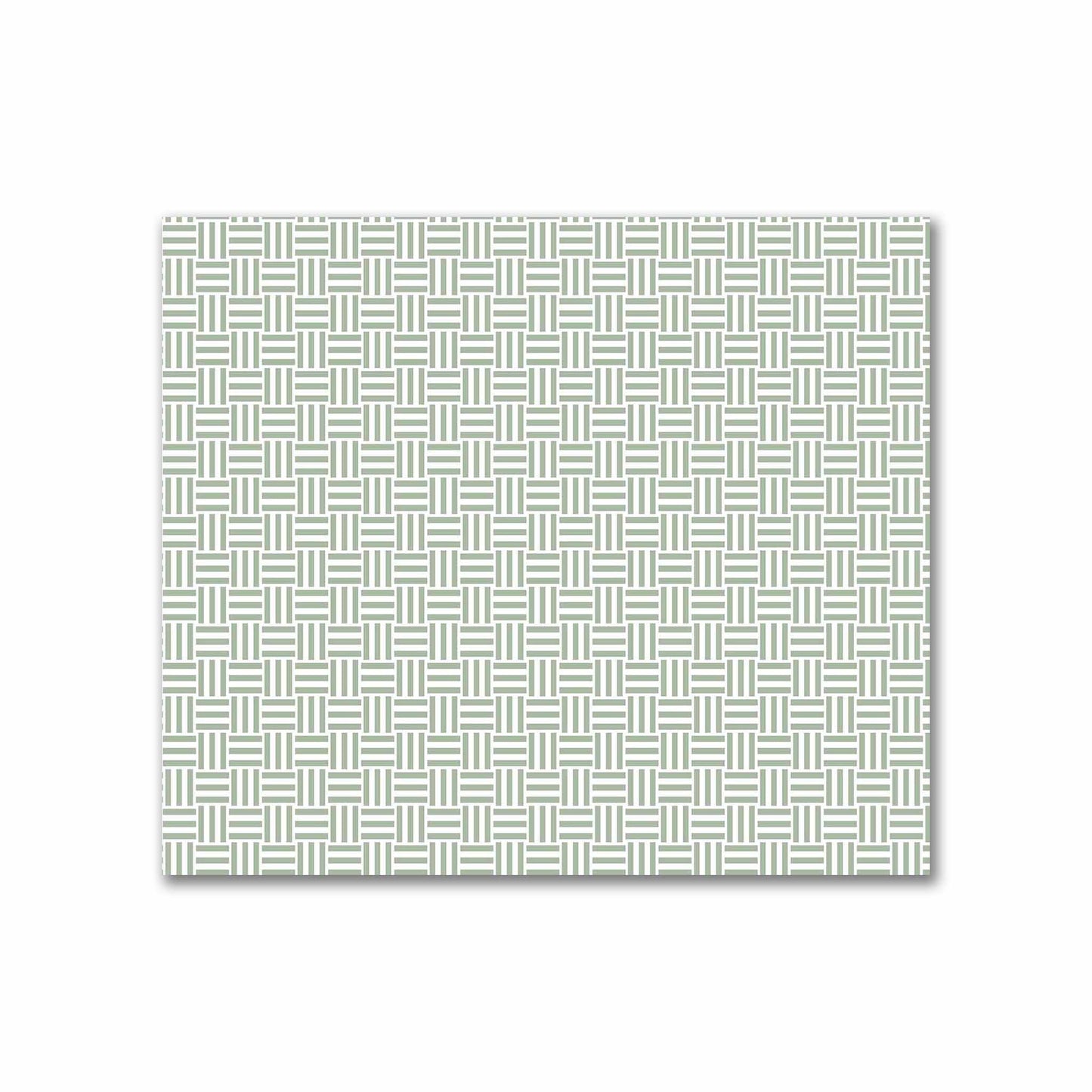 Off-White Cotton Sateen Fabric with Green Single Weave Motif Print | FACS-1052-142