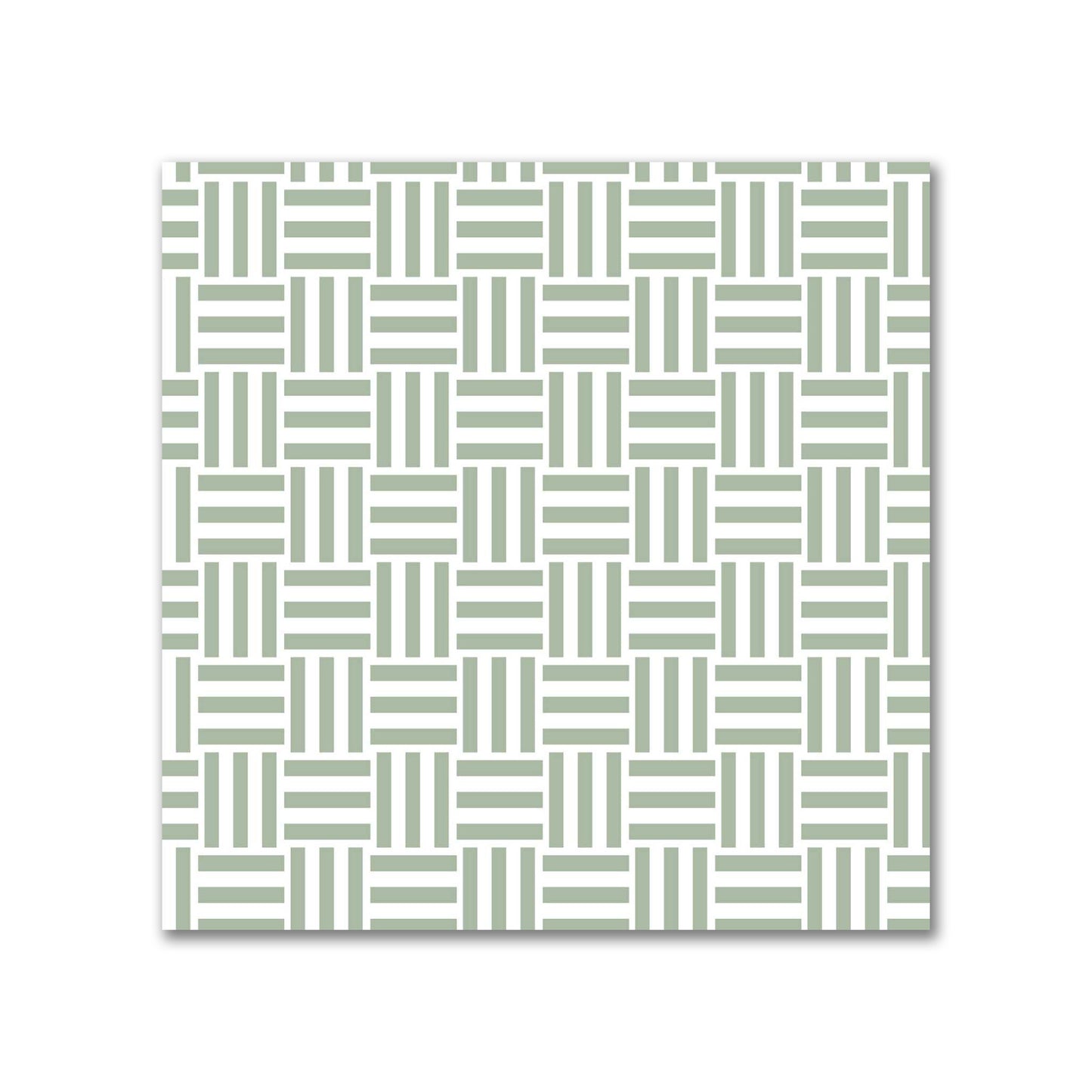 Off-White Cotton Sateen Fabric with Green Single Weave Motif Print | FACS-1052-142