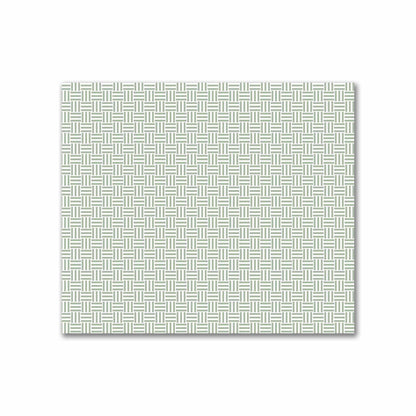 Off-White Cotton Sateen Fabric with Green Double Weave Motif Print | FACS-1052-144