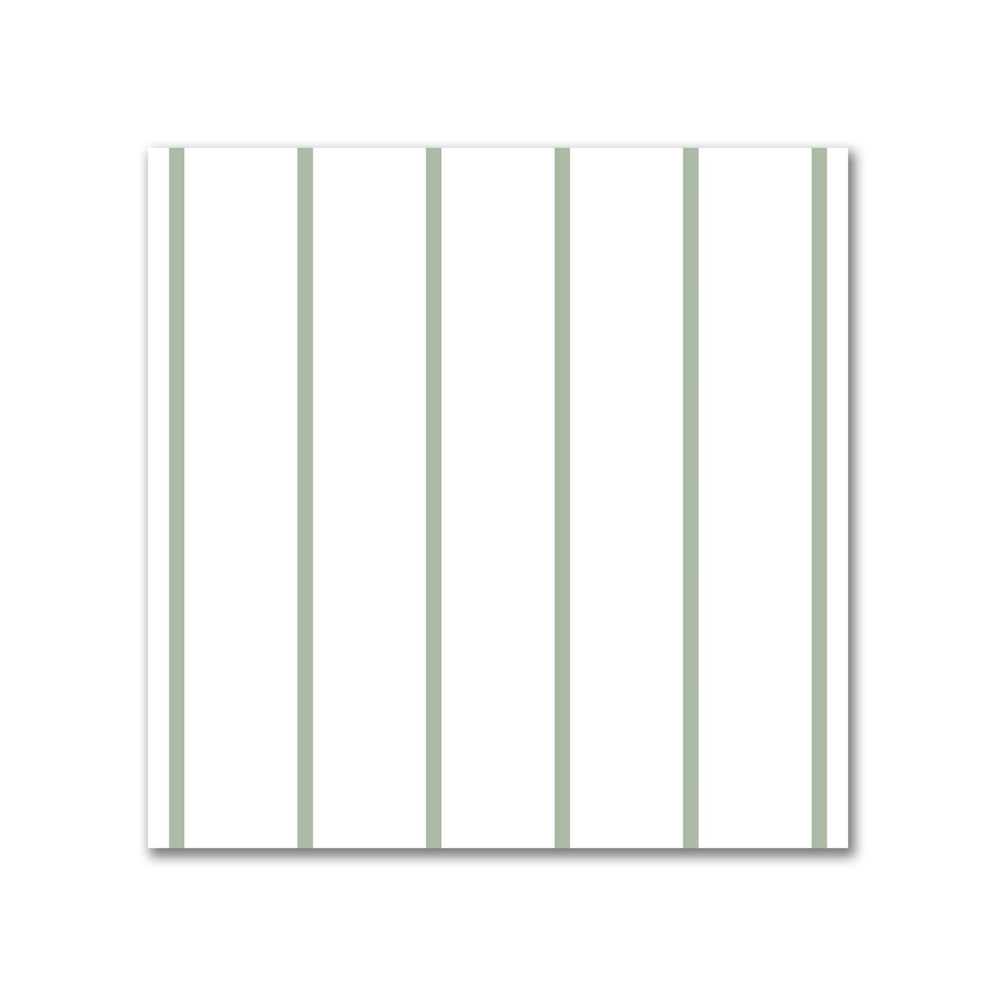 Off-White Cotton Sateen Fabric with Fine Green Stripes, FACS-1052-151