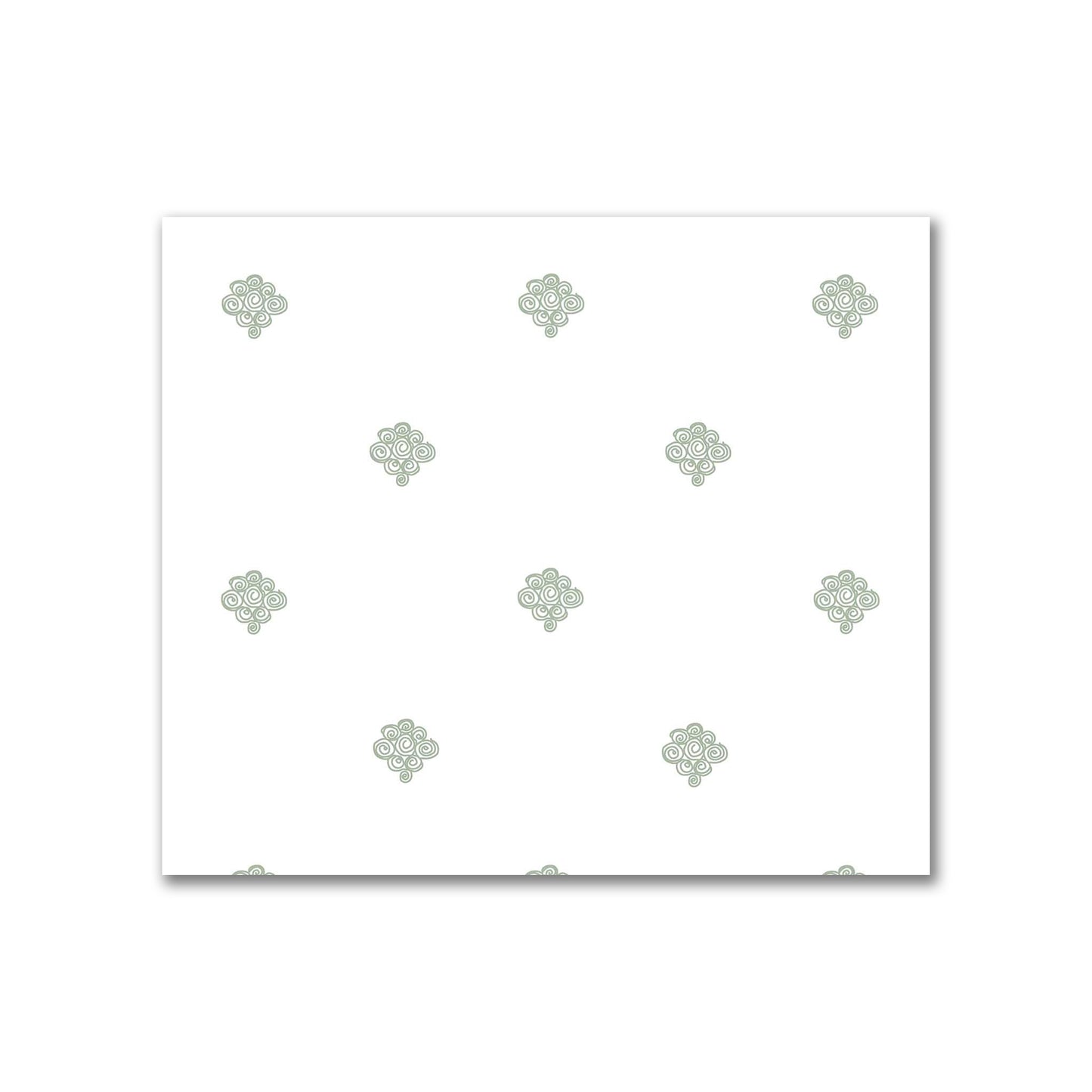 Off-White Cotton Sateen Fabric with Green Hand-painted Swizzle Motif Print | FACS-1052-171