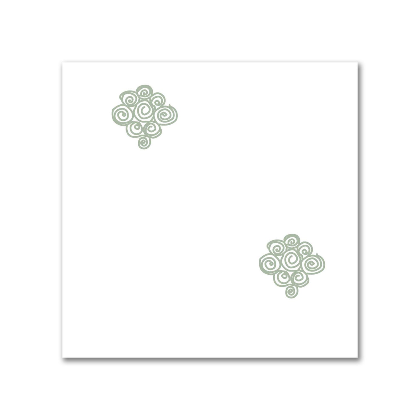 Off-White Cotton Sateen Fabric with Green Hand-painted Swizzle Motif Print | FACS-1052-171