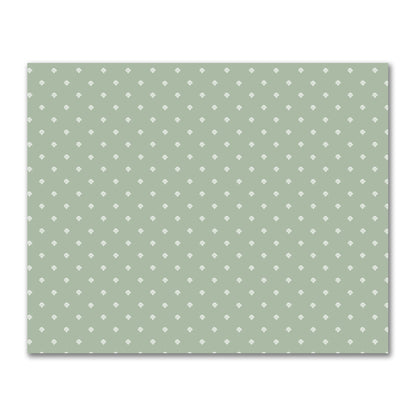 Green Cotton Sateen Fabric with Off-White Hand-painted Swizzle Motif Print | FACS-1052-172