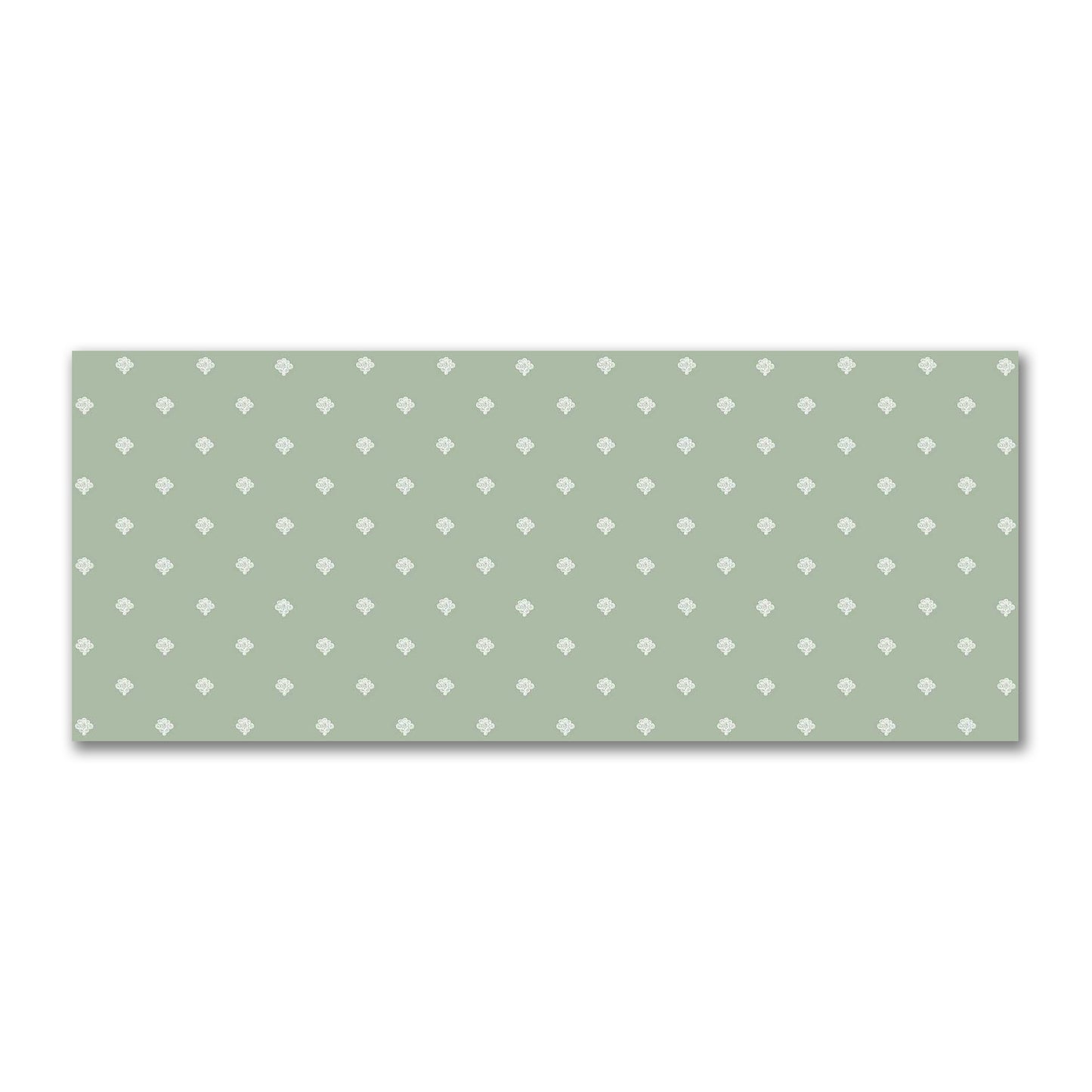Green Cotton Sateen Fabric with Off-White Hand-painted Swizzle Motif Print | FACS-1052-172