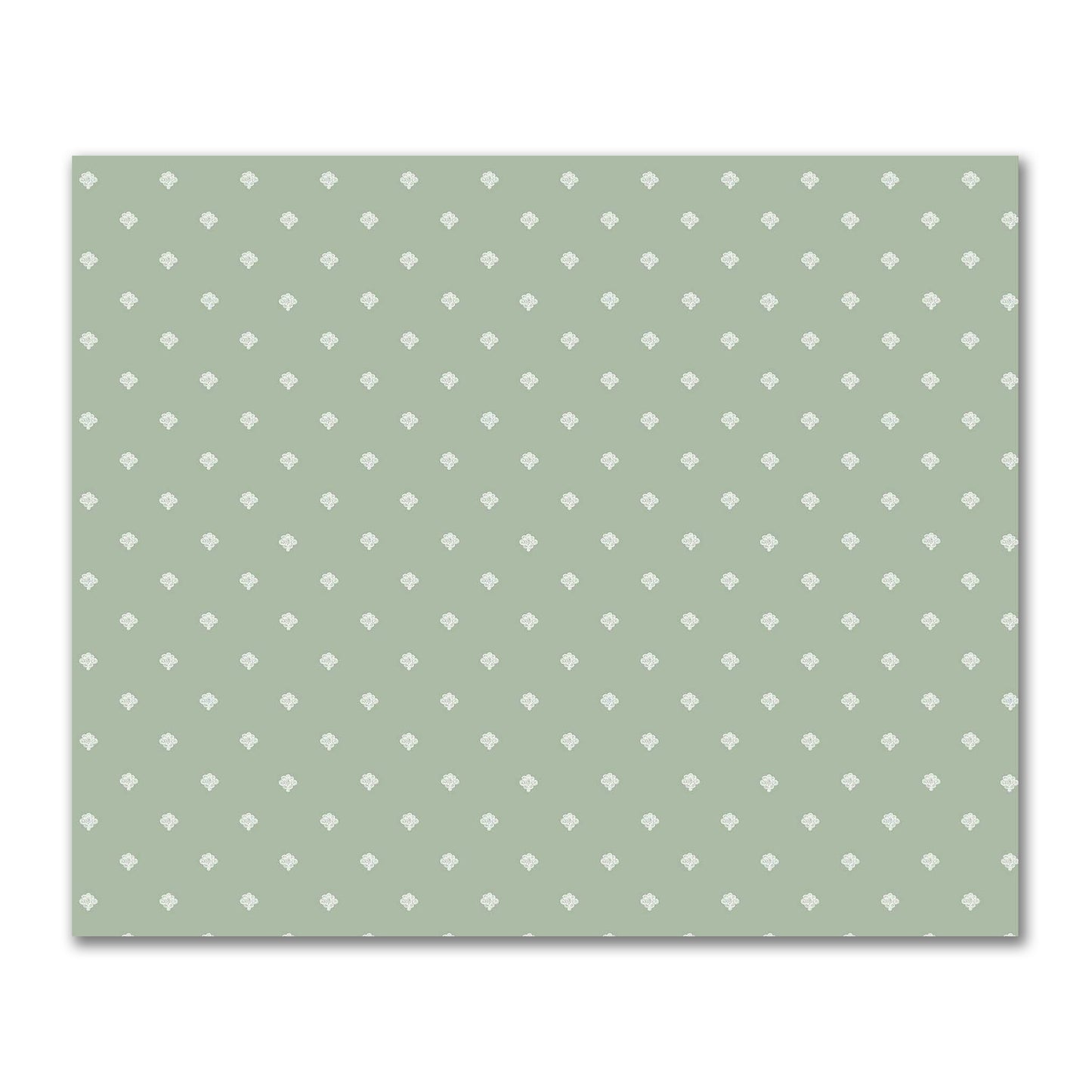 Green Cotton Sateen Fabric with Off-White Hand-painted Swizzle Motif Print | FACS-1052-172