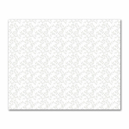 Off-White Cotton Sateen Fabric with Green Hand-painted Vine Print | FACS-1052-181